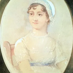 Print of Jane Austen in watercolor on paper Print of Jane Austen in watercolor on paper