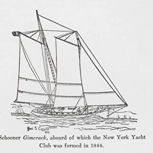 Schooner Gimcrack, aboard of which the New York Yacht Club was formed in 1844 (litho)