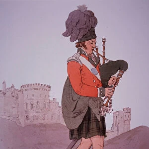 Scots piper (colour litho)