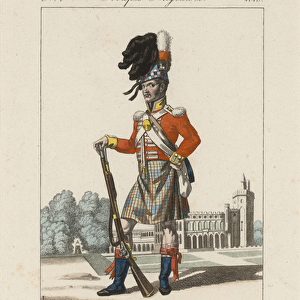 Scottish 92nd Infantry Regiment, c. 1815 (coloured etching)