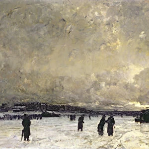 The Seine in December, 1879 (oil on canvas)