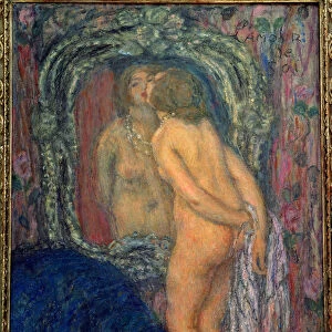 Self-love. Painting by Edmond Francois Aman Jean (Aman-Jean, Amand Jean, Aman-Jean