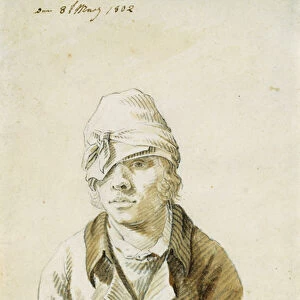 Self Portrait with Cap and Eye Patch, 8th May 1802 (pencil, brush and w / c on paper)