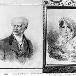 Self portrait and portrait of Princess Bagration, 1841 and 1812 (w / c on paper) (b / w