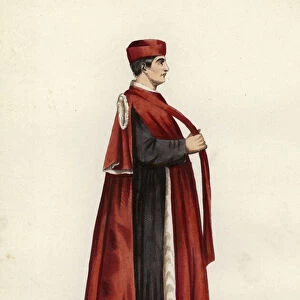 Senateur Venitien (coloured engraving)