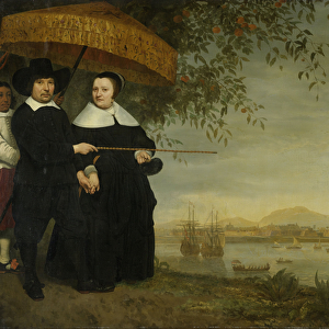 A senior merchant of the Dutch East India Company Jacob Mathieusen and his wife at