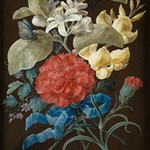 Set of Four Still Lifes with Butterflies (gouache on paper laid to panel)
