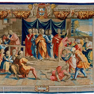 Seventeenth century tapestry depicting the Death of Anania