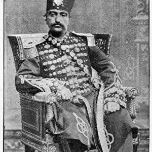 The Shah of Persia, 1893 (litho) (after a photo by W. & D. Downey)