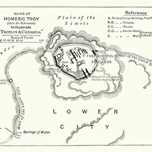 Shakespeare: Map to illustrate Troilus and Cressida (litho)
