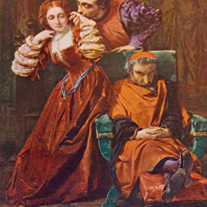 Shakespeare: Silvia and Valentine, The Two Gentlemen of Verona, Act III, Scene 1 (colour litho)