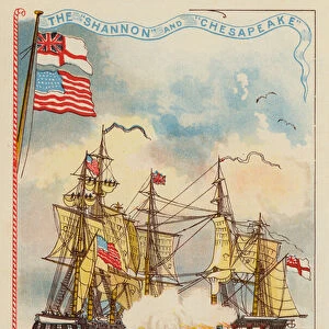The "Shannon"and "Chesapeake"(colour litho)