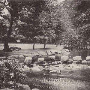 Sheffield: Stepping Stones, Endcliffe Woods (b / w photo)