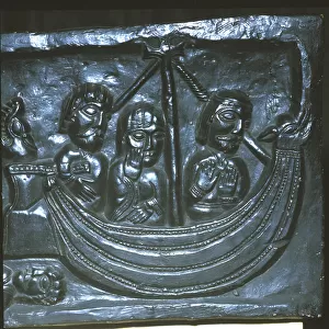 Ship in the 12th century. Detail of the winchester Cathedral