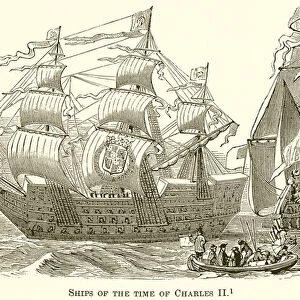 Ships of the Time of Charles II (engraving)