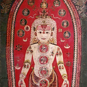 Shiva Purana, from Badgaon (gouache on silk)