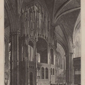 The shrine of Bishop Waynflete, founder of Magdalen College, Oxford, in Winchester Cathedral (engraving)