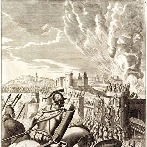 Siege of Jerusalem by Nebuchadnezzar II of Babylon, 597 BC (engraving)
