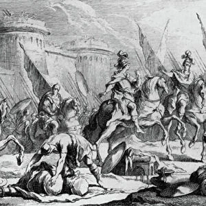 The siege of Toulouse by Henry II, King of England (engraving)