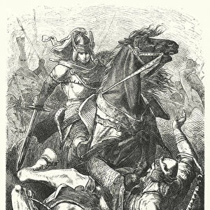 Siegfried capturing King Ludegast (engraving)