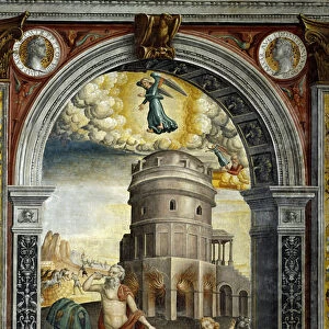 Sign of the Zodiac: The Virgin. A man drinking in front of the mausoleum of Theodoric in