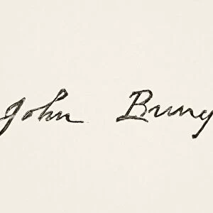 Signature of John Bunyan, from The National and Domestic History of England
