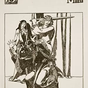 Sir Tristram assaults King Mark, illustration from
