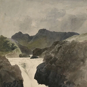 Skelwith Force, Westmorland, 1800-1820 (pencil & w / c on paper)