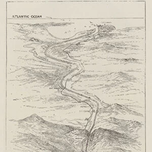 Sketch-Plan of the Panama Ship Canal (engraving)