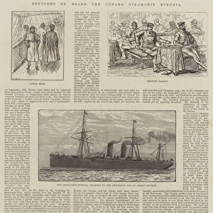 Sketches on Board the Cunard Steam-Ship Etruria (engraving)