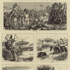 Sketches from India, Hog-Hunting in the Bombay Presidency (engraving)