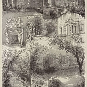 Sketches at Longleat, the Seat of the Marquis of Bath, visited by the Prince and Princess of Wales (engraving)