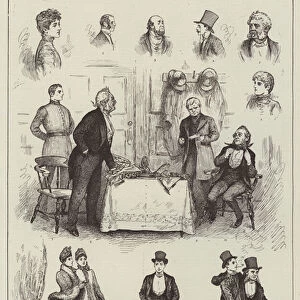 Sketches from "The Magistrate"at the Court Theatre (engraving)