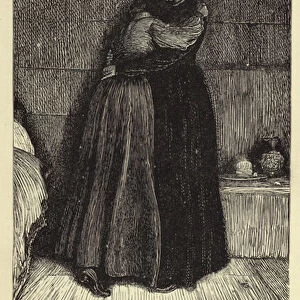 Slowly, while Dinah was speaking, Hetty rose, took a step forward, and was clasped in Dinahs arms (engraving)