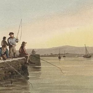 Smooth Water, Boys Fishing (litho)