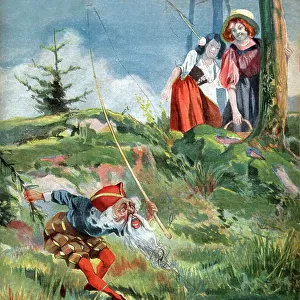 Snow White and Rose Pompon. circa 1910 (engraving)