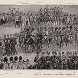 "Sons of the Empire", the Grand Pageant at the Royal Military Tournament at the Agricultural Hall (engraving)