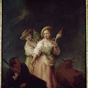The spinners (The filatrici) - Painting by Pietro Longhi (1702-1785), oil on canvas