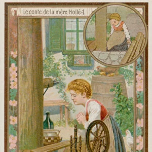 Spinning By The Well (chromolitho)