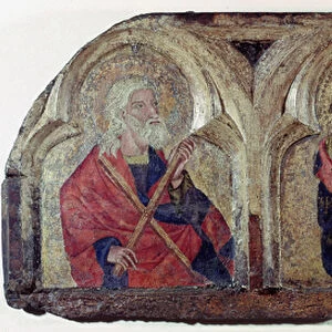 St. Andrew, St, John the Evangelist and St. Peter, from the left panel of the Roudnice Predella, c