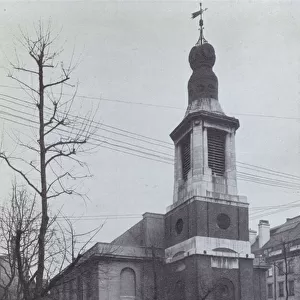 St Annes Church, Soho, before bombing which left only the walls and the tower (b / w photo)