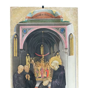 St Benedict exorcises a possessed monk, 1415-20, (tempera on wood)