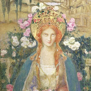 St. Elizabeth of Hungary, 1916 (tempera on paper laid down on board with gold leaf inset