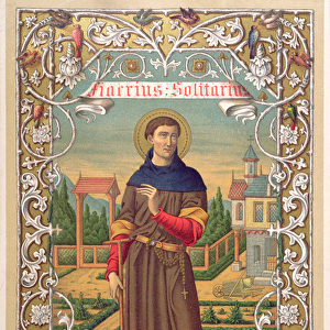 St. Fiacre (d. 670) (colour litho)