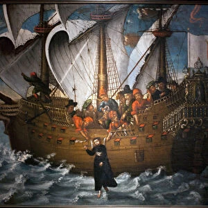 St. Francis Xavier walking on water (oil on canvas)