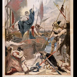 St. Genevieve, from a series on the heroines of France in Le Petit Journal