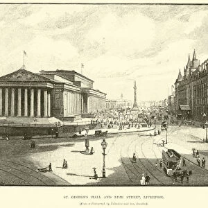 St Georges Hall and Lime Street, Liverpool (engraving)