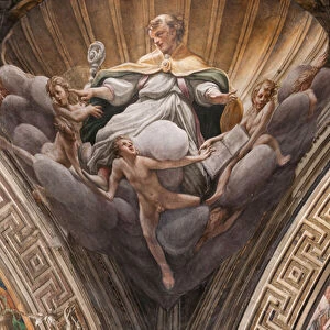 St Hilary, detail of 3660852, 1526-30 (fresco)