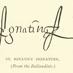 St Ignatius signature (engraving)