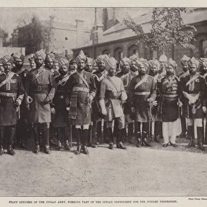 Staff Officers of the Indian Army, forming Part of the Indian Contingent for the Jubilee Procession (b / w photo)
